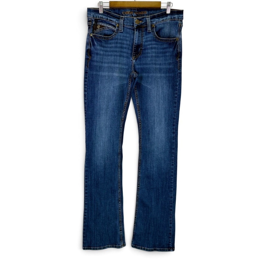 Cody James Bootcut Jeans Dark Wash Western Stretch Slim Fit Mens Size 32X36